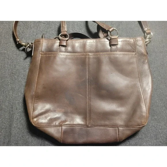 Coach Soft Dark Brown Leather 2 Way Chelsea Tote Bag Purse Crossbody F14015 - Picture 10 of 16